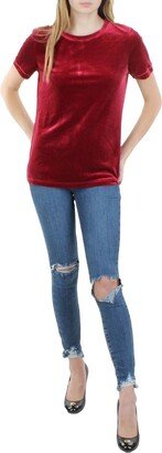 Women's Velour Bttn Back TEE-Titian RED