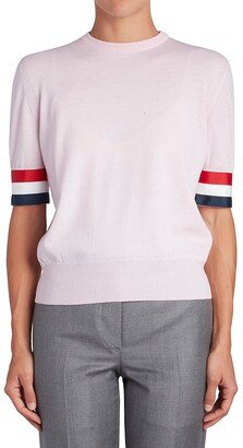 Stripe Grosgrain Cuff T-Shirt