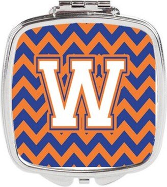 CJ1060-WSCM Letter W Chevron Blue & Orange No.3 Compact Mirror