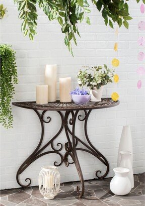 Outdoor Living Rustic Annalise Rustic Brown Iron Accent Table - 35.5