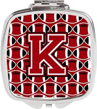 CJ1073-KSCM Letter K Football Red, Black & White Compact Mirror