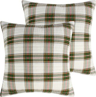 Home Merry Bright Tatum Pines 2-Piece Sham Set, European - Red/Green