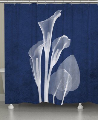 Indigo X-Ray Calla Lilies Shower Curtain