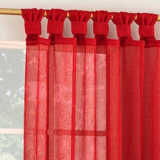 No. 918 Krista Holiday Twist Tab Sheer Tab Top Curtain Panel, Single Panel