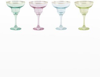 Rainbow Assorted Margarita Glasses, Set of 4