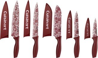 Stainless Steel 10 Piece Printed Cutlery Burgundy Lace Set - Burgundy White