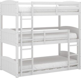 Triple Twin Alexis Wood Arch Kids' Bunk Bed White