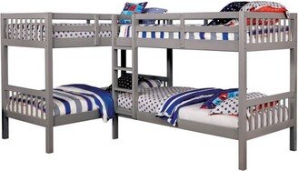 HOMES: Inside + Out Quadruple Twin Kids' Martell Bunk Bed Gray - ioHOMES