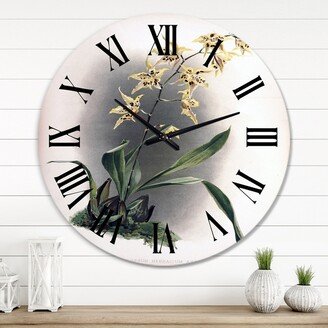 Designart 'Vintage Orchid Flower' Traditional wall clock