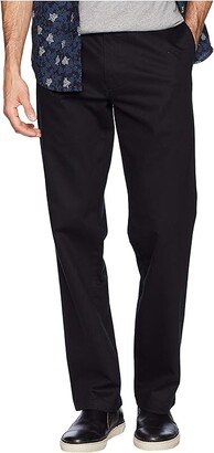 Straight Fit Signature Khaki Lux Cotton Stretch Pants D2 - Creaseless (Black) Men's Casual Pants