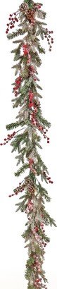 Hgtv Frosted Traditions Frosted Greenery & Berry Branch Tips