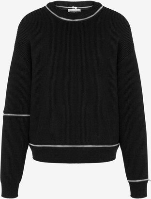 Ribbed Wool Jumper With Zip