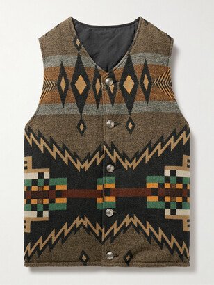 Kora Reversible Wool, Linen and Cotton-Blend Jacquard and Cotton Down Gilet