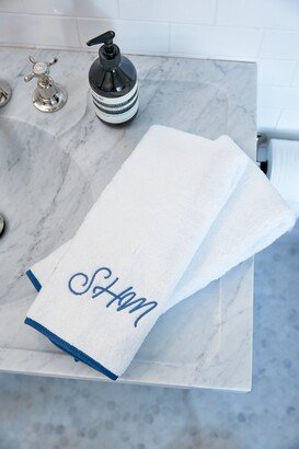 Weezie for Tuckernuck Exclusive Blue Piped Edge Hand Towels Set Of 2