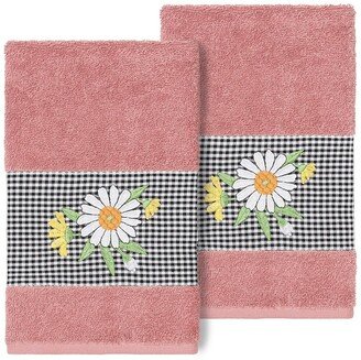 Daisy Embellished Hand Towel - Set of 2 - Tea Rose