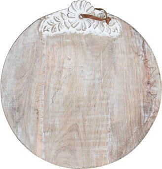 Large Round White Wood Cutting Board