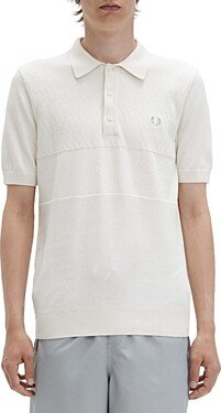 Paneled Knit Polo Shirt