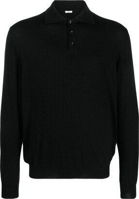 Long-Sleeved Knitted Polo Shirt-AA