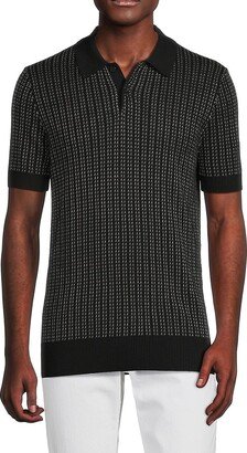 Saks Fifth Avenue Made in Italy Saks Fifth Avenue Men's Patterned Sweater Polo