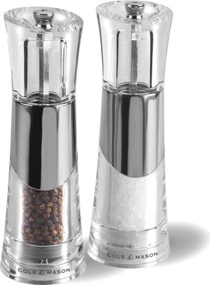 2 Piece Salt and Pepper Mill Bobbi Gift Set - Silver, Clear