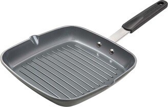 Masterpan Ceramic 10In Nonstick Grill Pan With Silicone Grip