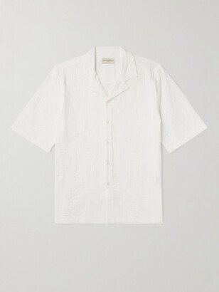 Eren Camp-Collar Embroidered Cotton-Voile Shirt