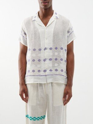 HARAGO Circle-woven Linen Shirt