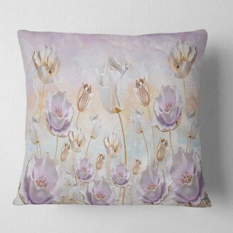 Designart 'Blossoming Flowers In Pastel Tones' Traditional Printed Throw Pillow