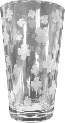 Shamrock Pattern - Laser Engraved Pint Glass For Beer, 16 Oz Stein