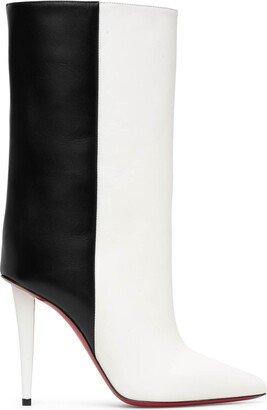 Astrilarge Booty 100 black and white leather ankle boots