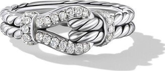 sterling silver Thoroughbred diamond loop ring