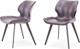 Modrest Moira Modern Dark Brown Eco-Leather Dining Chair