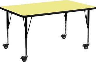 Emma+oliver Mobile 24X48 Rectangle Laminate Preschool Activity Table