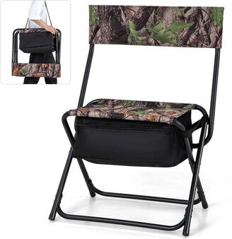 Folding Hunting Chair Foldable Portable Fishing Stool with Storage Pocket