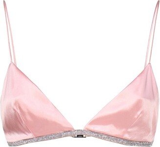 Triangle Embellished Spaghetti Straps Bra