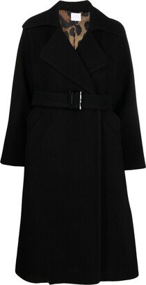 Notched-Lapels Belted Trench-Coat