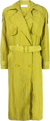 Jushu belted midi trench coat