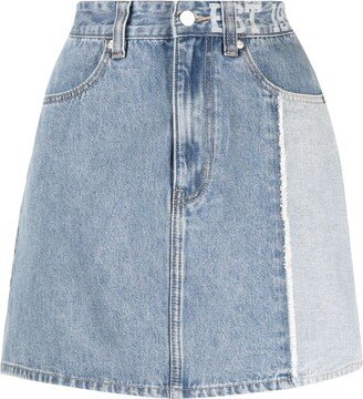 High-Waisted Denim Miniskirt