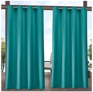 Curtains Indoor - Outdoor Solid Cabana Grommet Top Curtain Panel Pair, 54 x 96