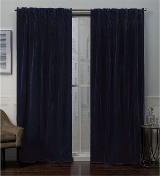 Velvet Heavyweight Pinch Pleat Top Curtain Panel Pair, 27 x 84