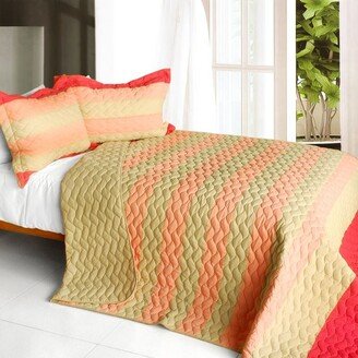 Champagne Honey 3PC Patchwork Quilt Set