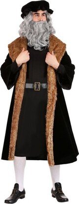 HalloweenCostumes.com Medium Men Leonardo da Vinci Men's Costume, Black/Brown