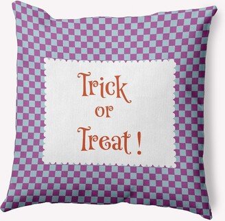 Halloween Trick or Treat Checks Indoor/Outdoor Throw Pillow