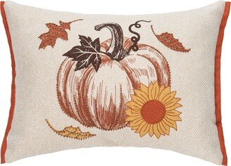 13 x 18 Harvest Time Pumpkin Embellished Fall Throw Pillow-AB