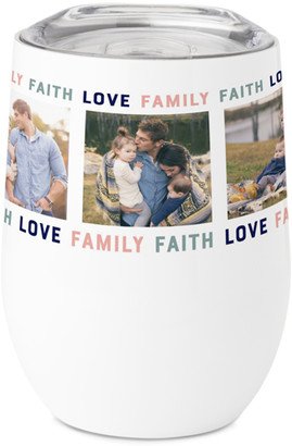 Travel Mugs: Faith Love Family Stainless Steel Travel Tumbler, 12Oz, Blue