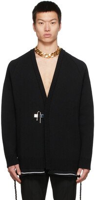 Black Wool Padlock Cardigan