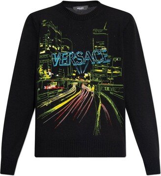 City Lights Embroidered Crewneck Jumper