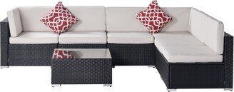 NONE 7-Piece PE Rattan Wicker Sectional Sets