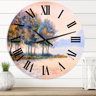 Designart 'Sunset Over The Lake II' Traditional wall clock