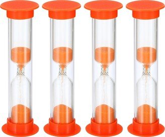 Unique Bargains 1 Minute Sand Timer, 4Pcs Small Sandy Clock, Count Down Sand Glass Orange